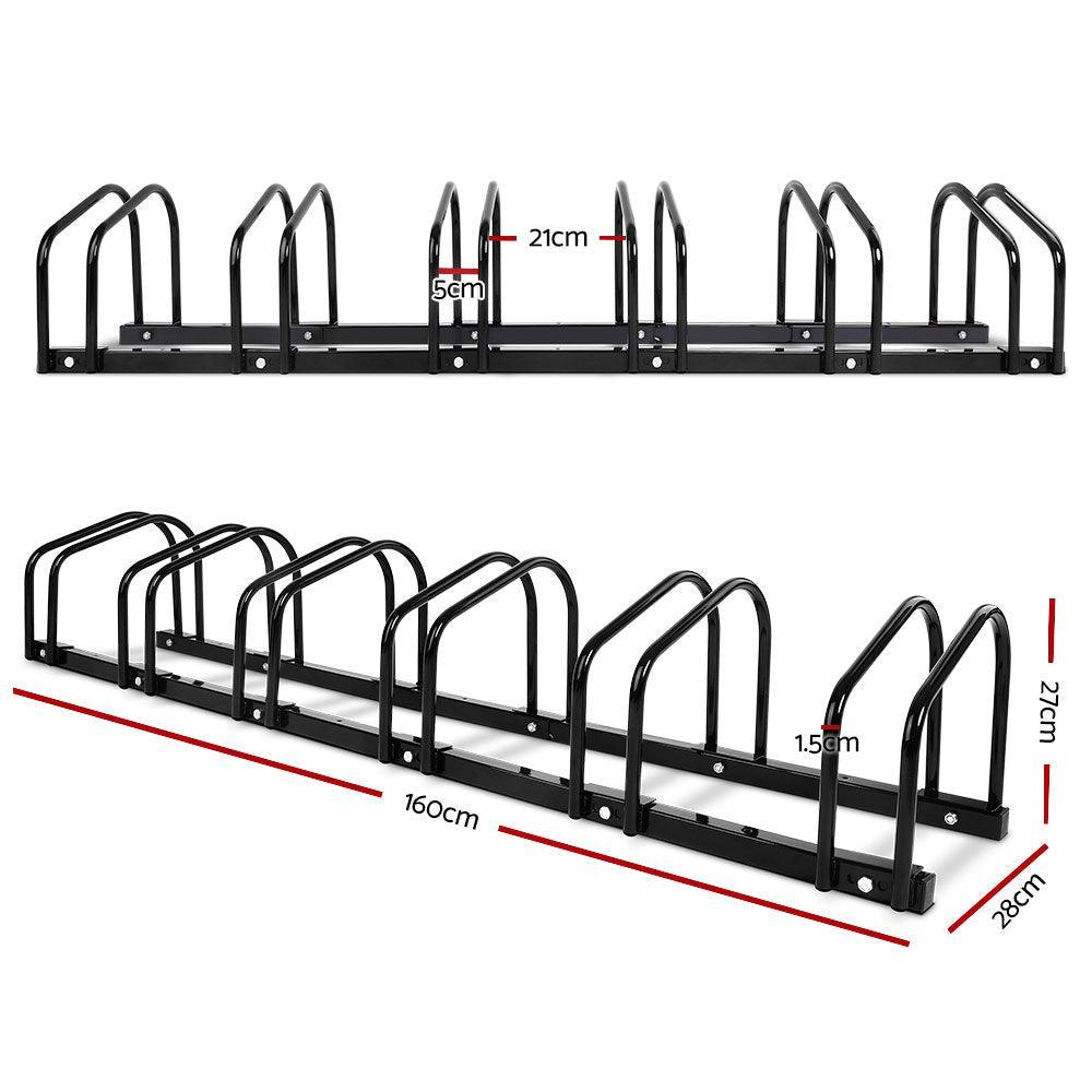 Weisshorn 6 Bike Stand Floor Bicycle Storage Black - John Cootes