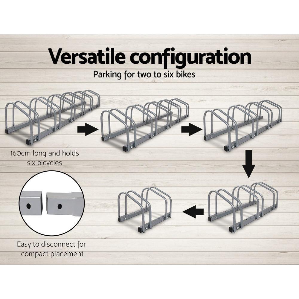 Weisshorn 6 Bike Stand Floor Bicycle Storage Silver - John Cootes