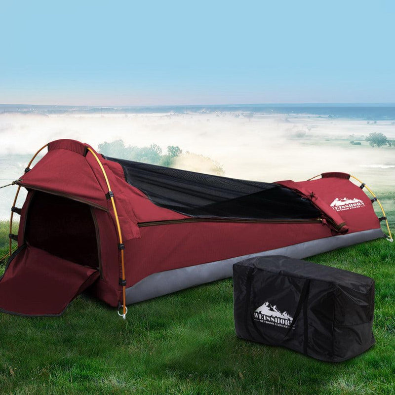 Weisshorn Biker Swag Camping Tent Single Canvas Swags Biking Hiking Beach - John Cootes