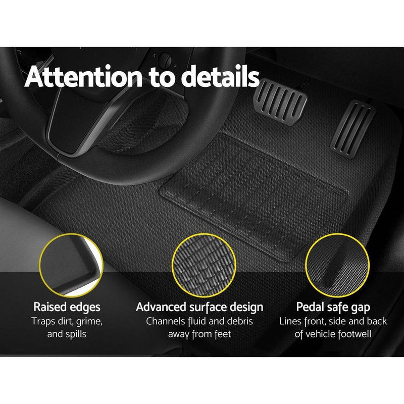 Weisshorn Car Rubber Floor Mats Front and Rear For Tesla Model 3 2021-2022 - John Cootes