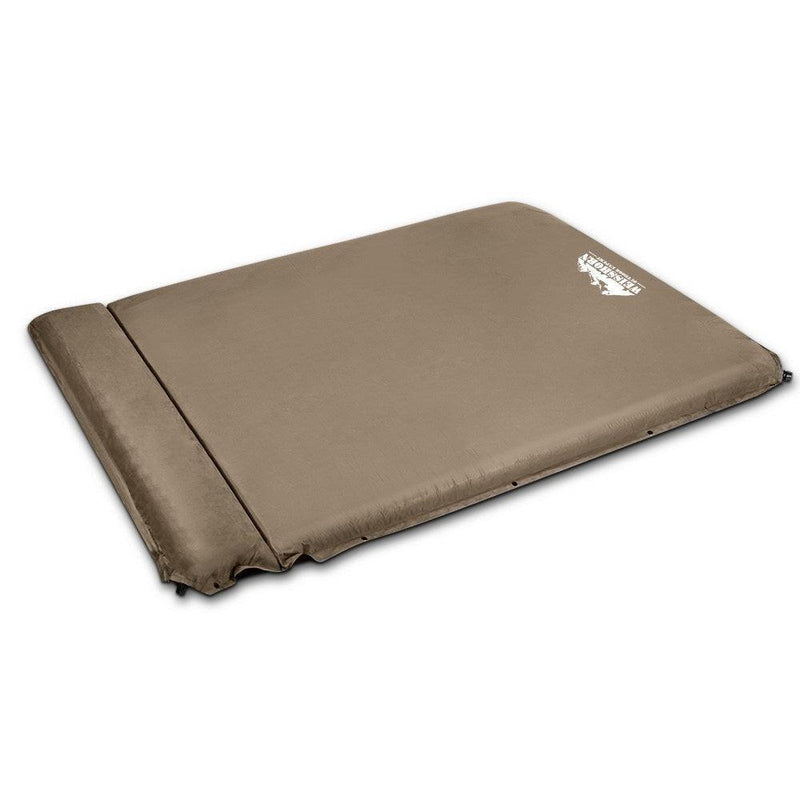 Weisshorn Double Size Self Inflating Mattress Mat 10CM Thick Coffee - John Cootes