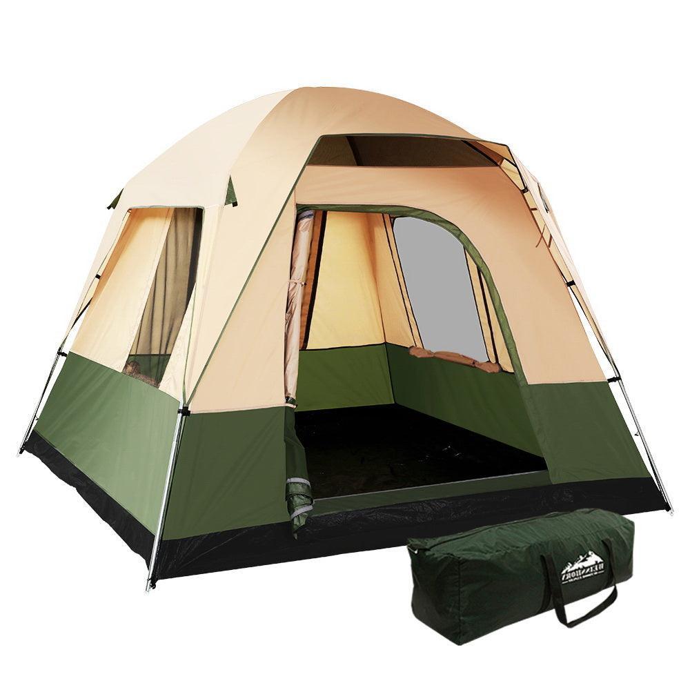 Weisshorn Family Camping Tent 4 Person Hiking Beach Tents Green - John Cootes