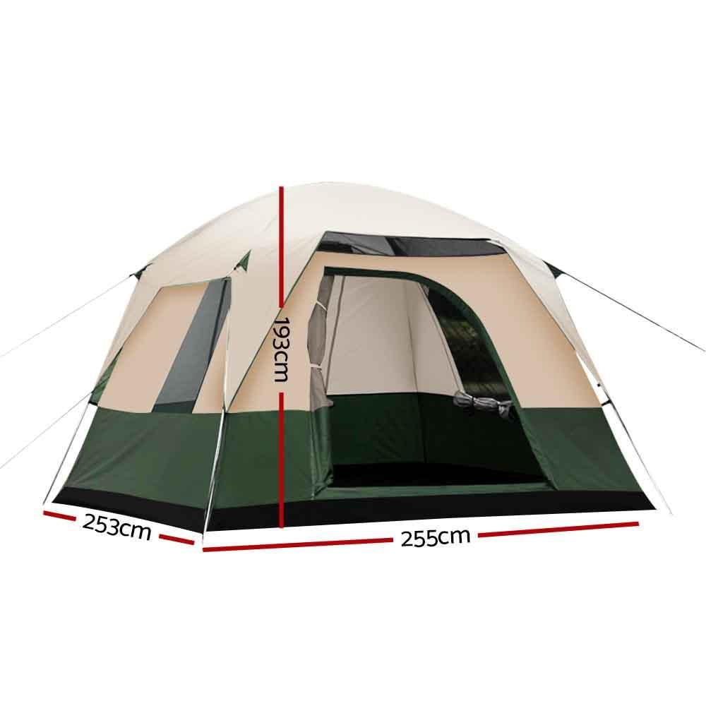 Weisshorn Family Camping Tent 4 Person Hiking Beach Tents Green - John Cootes