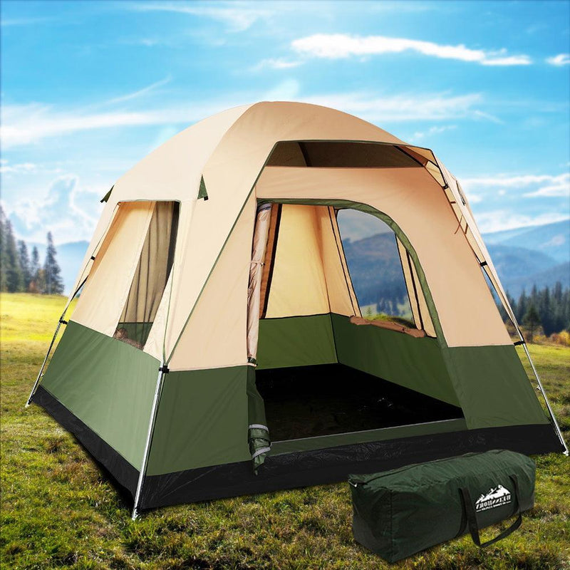 Weisshorn Family Camping Tent 4 Person Hiking Beach Tents Green - John Cootes