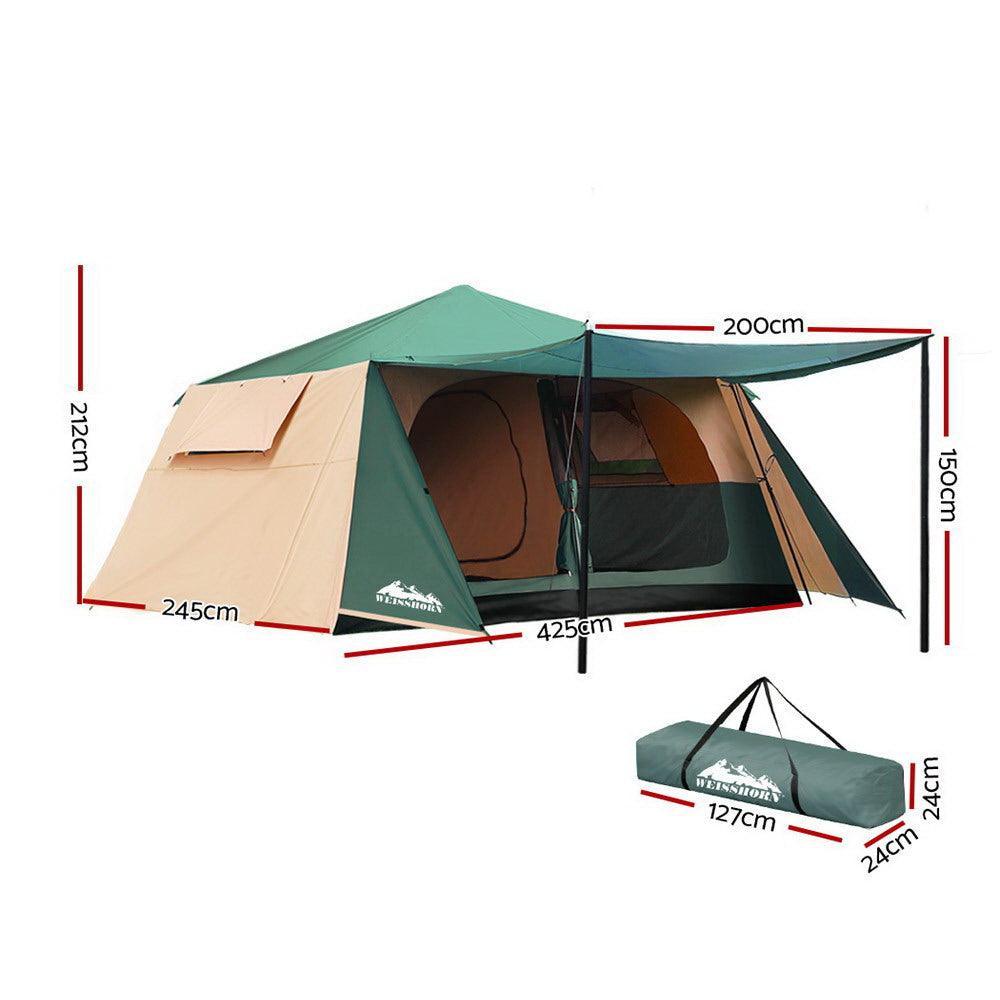 Weisshorn Instant Up 8 Person Family Camping Dome Tent - John Cootes