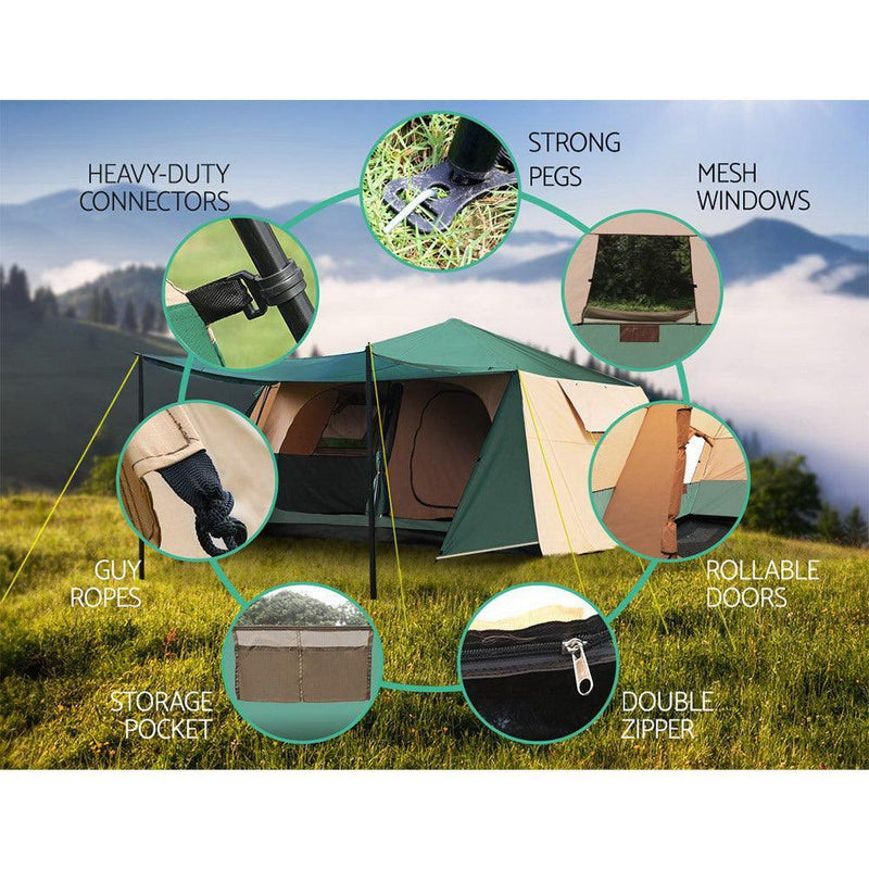Weisshorn Instant Up 8 Person Family Camping Dome Tent - John Cootes