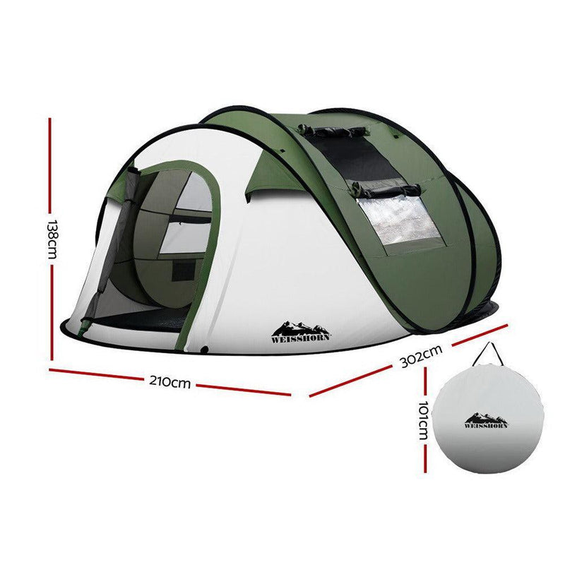 Weisshorn Instant Up Camping Tent 4-5 Person Pop up Tents Family Hiking Beach Dome - John Cootes