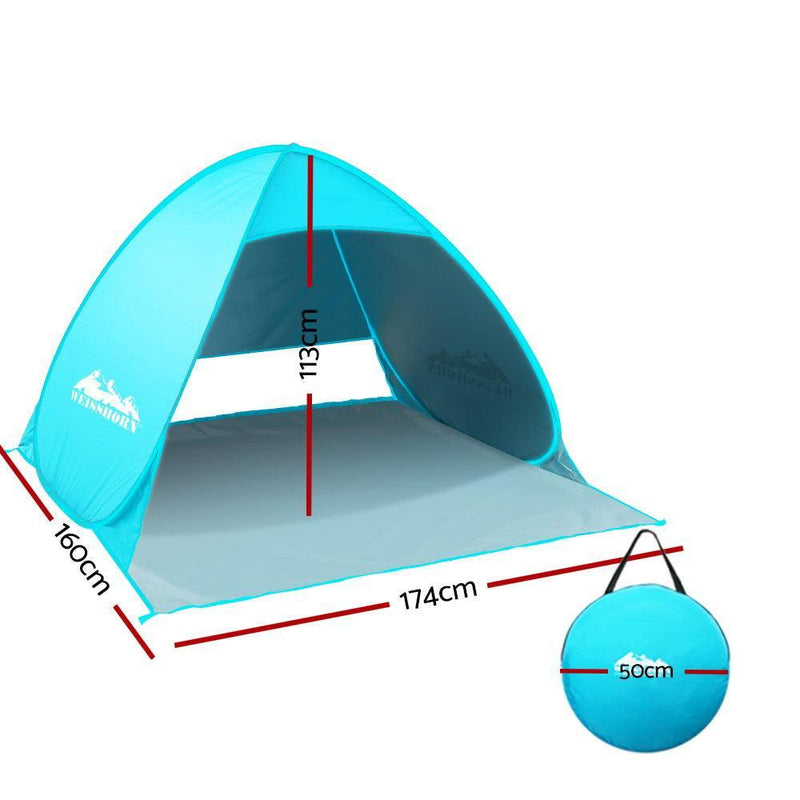 Weisshorn Pop Up Beach Tent Camping Hiking 3 Person Sun Shade Fishing Shelter - John Cootes