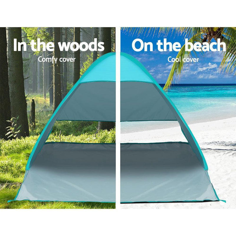 Weisshorn Pop Up Beach Tent Camping Hiking 3 Person Sun Shade Fishing Shelter - John Cootes