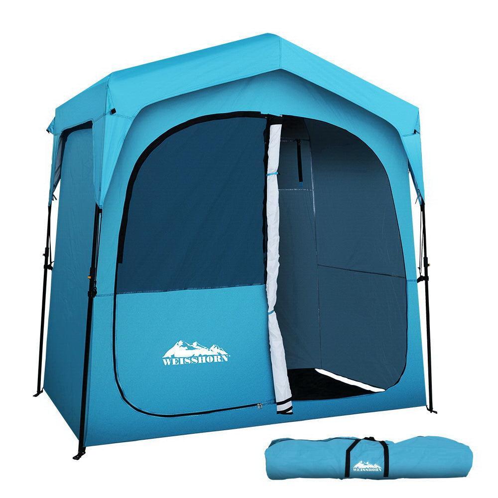 Weisshorn Pop Up Camping Shower Tent Portable Toilet Outdoor Change Room Blue - John Cootes