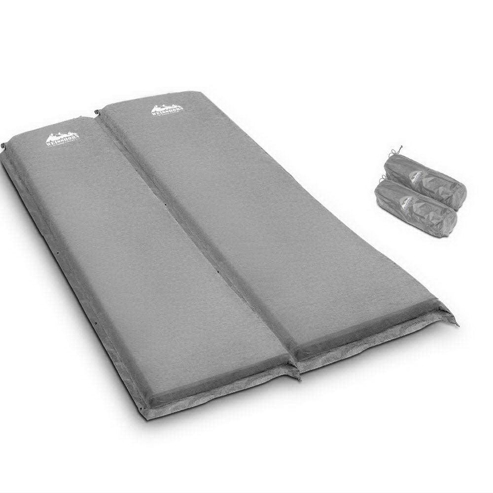 Weisshorn Self Inflating Mattress Camping Sleeping Mat Air Bed Pad Double Grey 10CM Thick - John Cootes