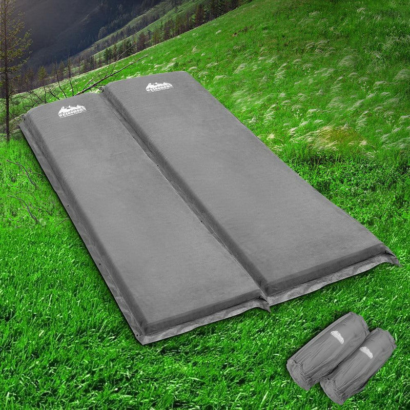 Weisshorn Self Inflating Mattress Camping Sleeping Mat Air Bed Pad Double Grey 10CM Thick - John Cootes