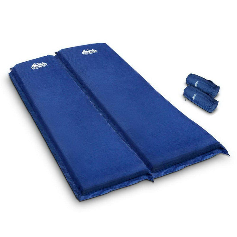 Weisshorn Self Inflating Mattress Camping Sleeping Mat Air Bed Pad Double Navy 10CM Thick - John Cootes