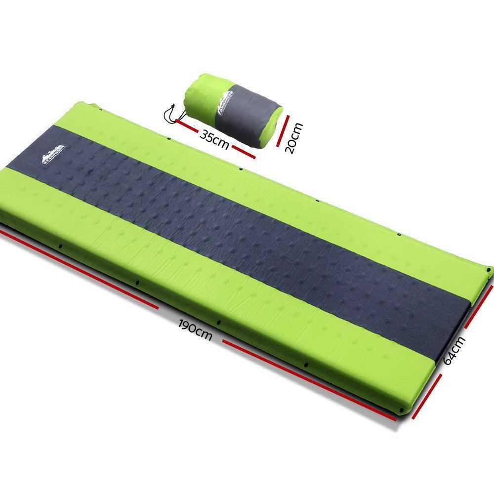 Weisshorn Self Inflating Mattress Camping Sleeping Mat Air Bed Pad Single Green - John Cootes