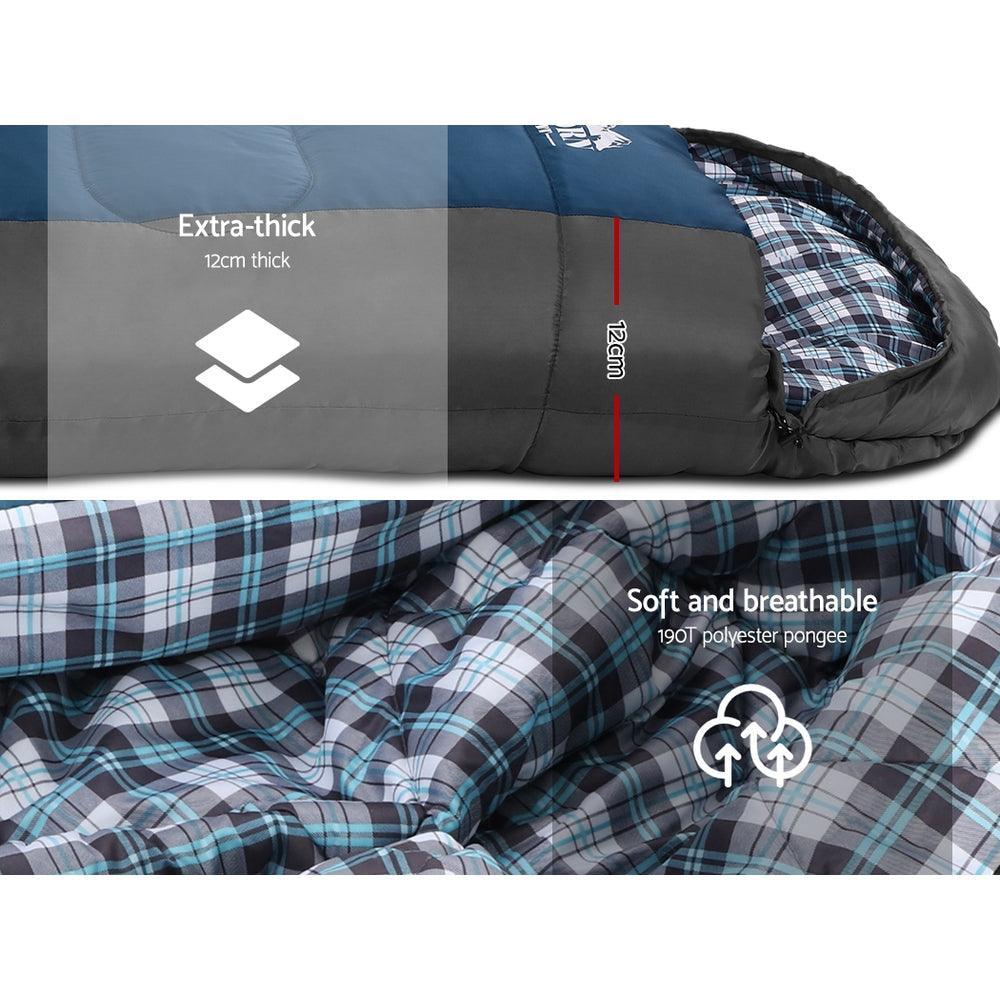 Weisshorn Sleeping Bag Camping Hiking Tent Winter Outdoor Comfort 0 Degree Navy - John Cootes