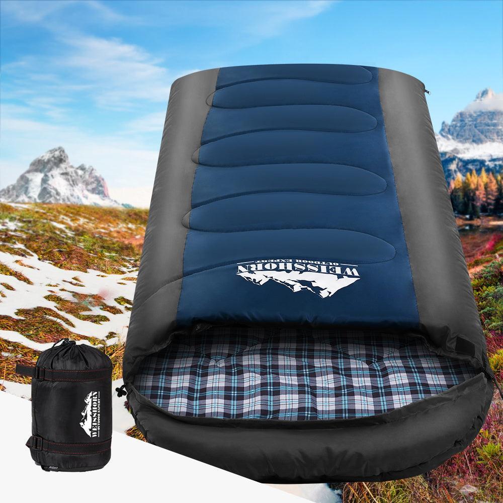 Weisshorn Sleeping Bag Camping Hiking Tent Winter Outdoor Comfort 0 Degree Navy - John Cootes