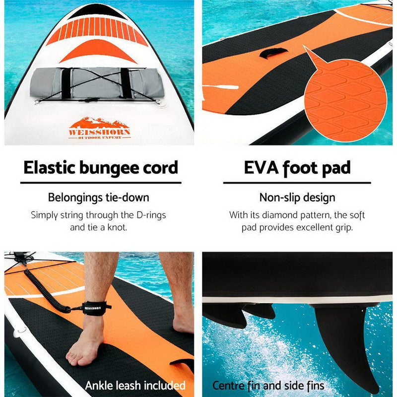 Weisshorn Stand Up Paddle Board Inflatable 11ft SUP Surfboard Paddleboard Kayak - John Cootes