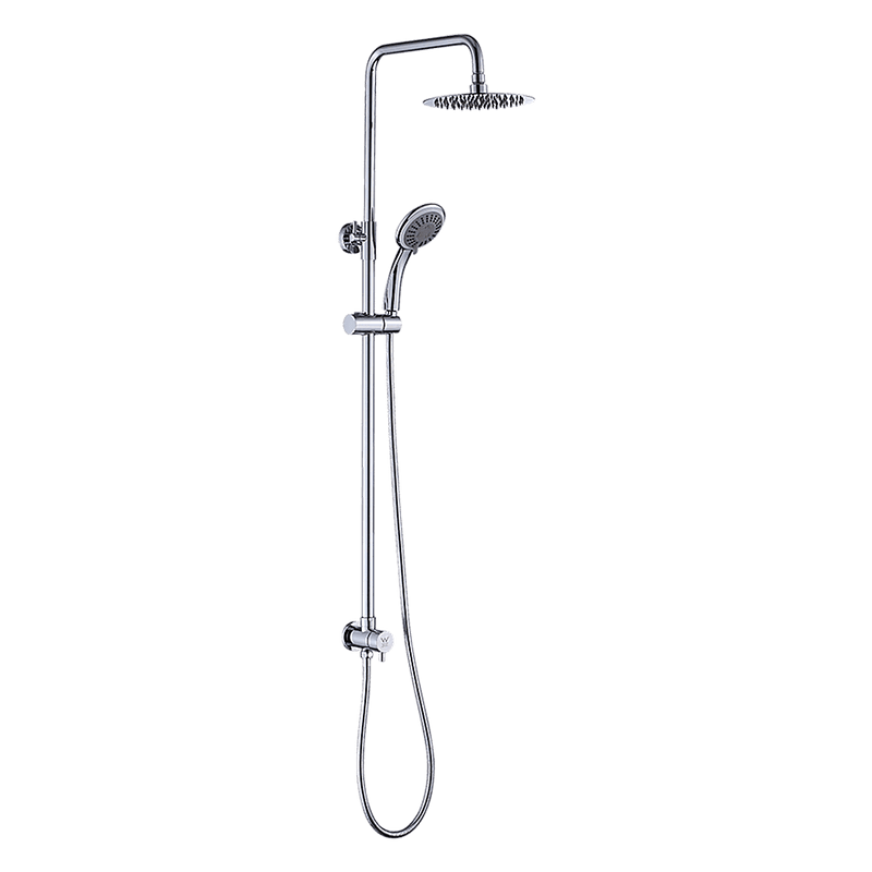 WELS 8" Rain Shower Head Set Rounded Dual Heads Faucet High Pressure Hand Held - John Cootes
