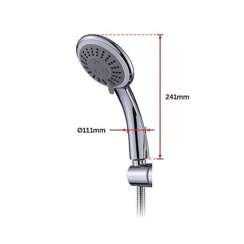 WELS 8" Rain Shower Head Set Rounded Dual Heads Faucet High Pressure Hand Held - John Cootes