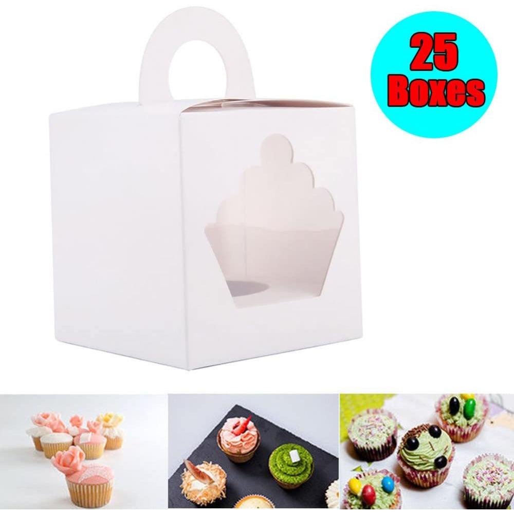 White cardboard Cupcake Box 25pcs - John Cootes