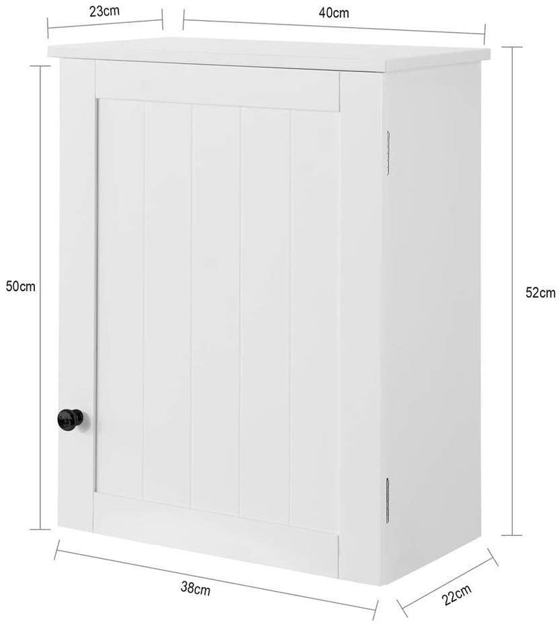 White Wall Cabinet with Door 40x52cm - John Cootes