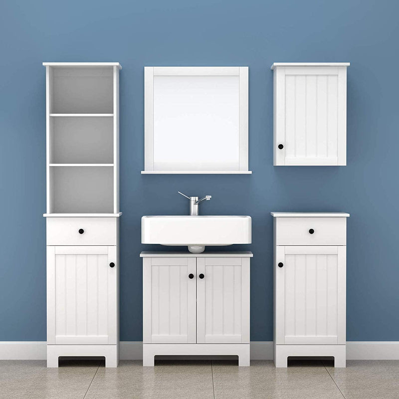 White Wall Cabinet with Door 40x52cm - John Cootes