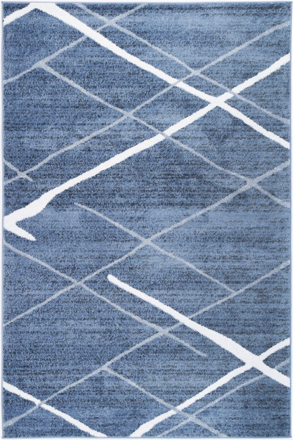 Windjana Abstract Stripe Blue Rug 160x230cm - John Cootes