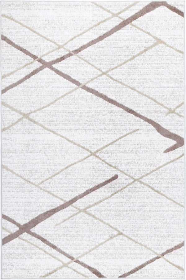 Windjana Abstract Stripe Latte Rug 160x230cm - John Cootes