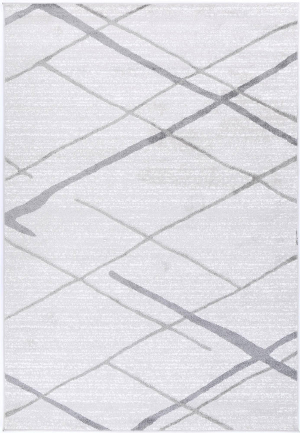 Windjana Abstract Stripe Silver Rug 160x230cm - John Cootes