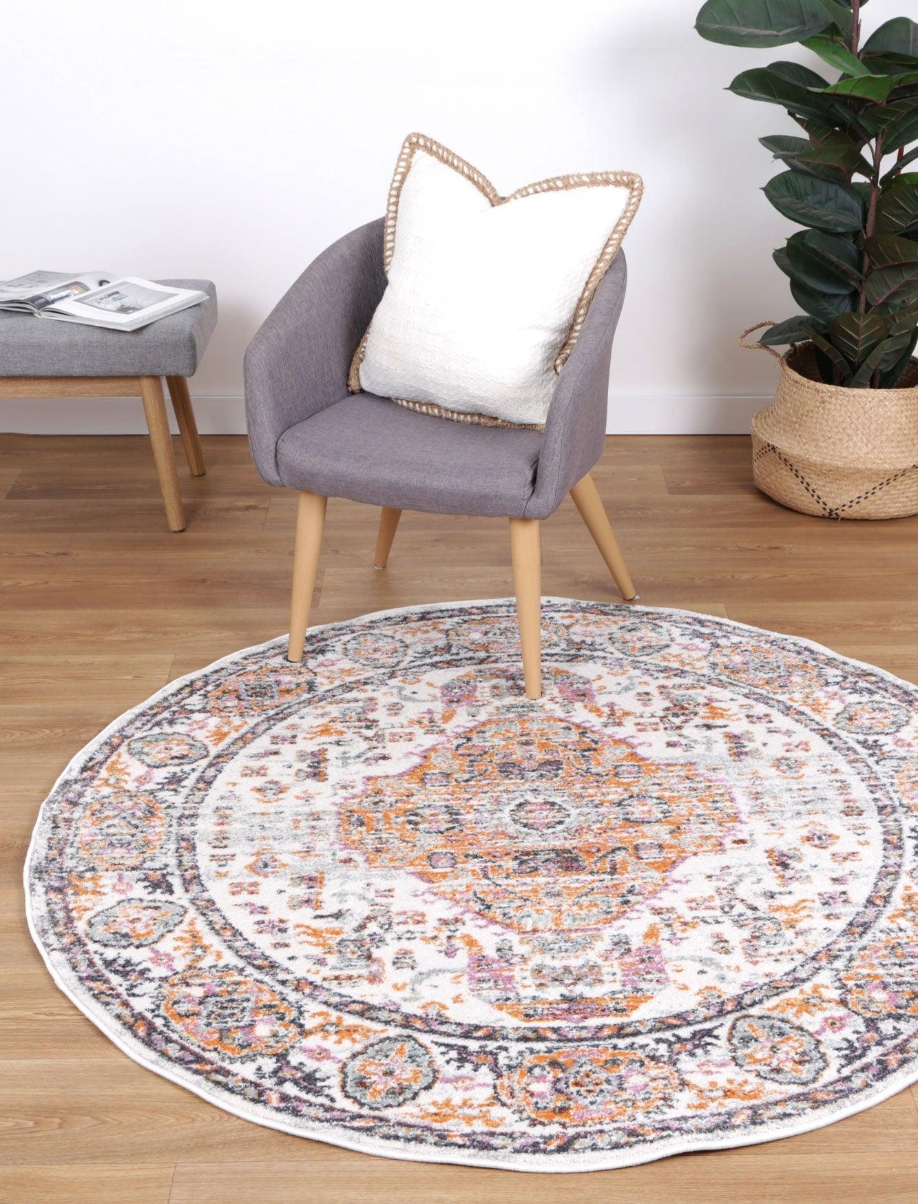 Windsor Medallion Rustic Round Rug 160x160cm - John Cootes