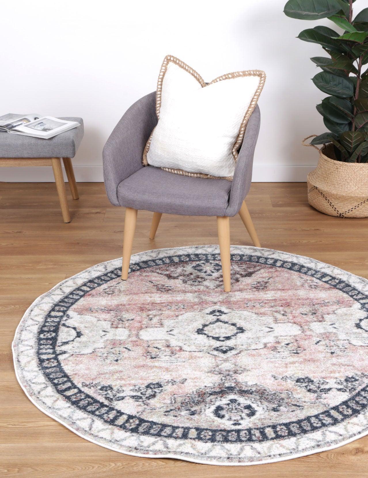 Windsor Ombre Vintage Round Rug 160x160cm - John Cootes