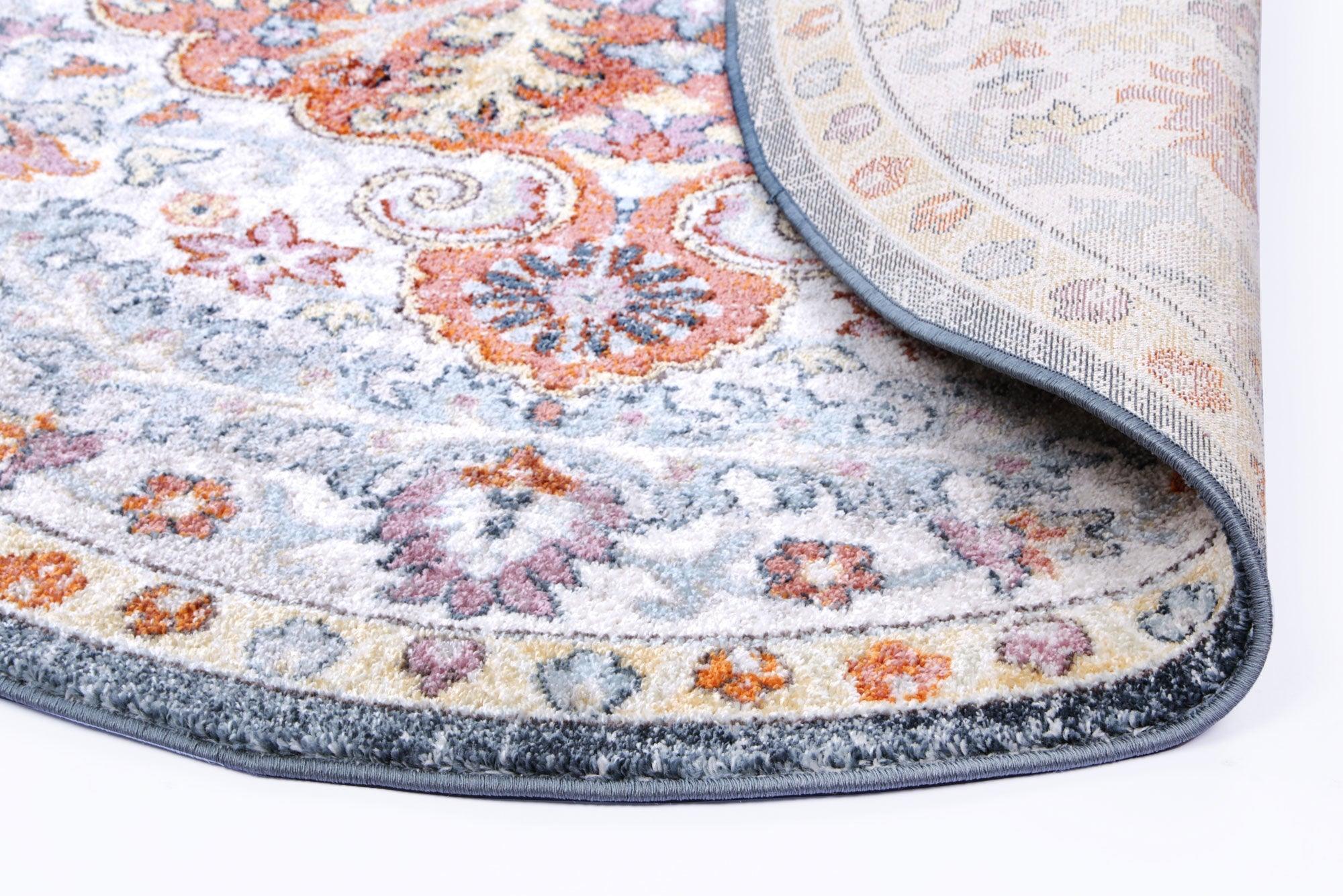 Windsor Vintage Multi Round Rug 160x160cm - John Cootes