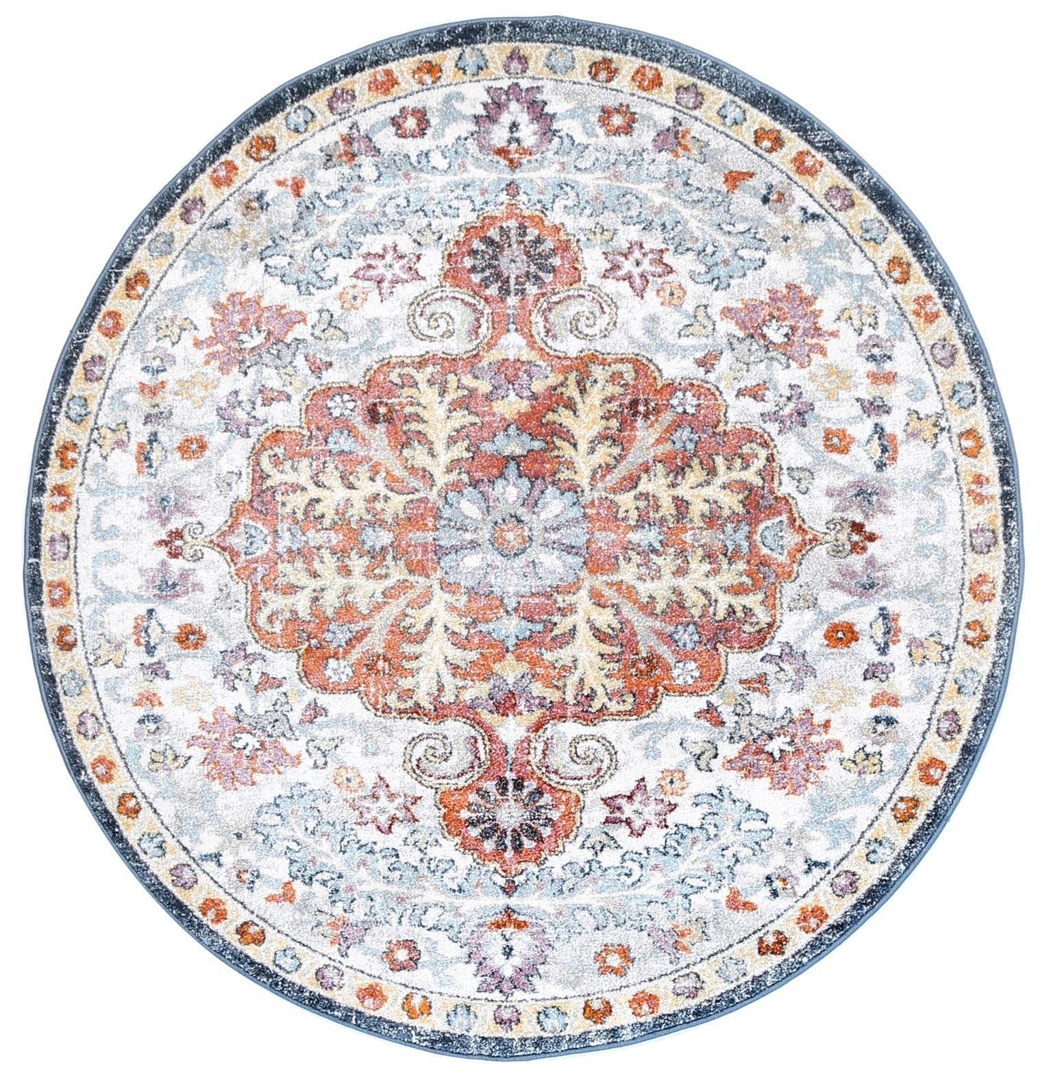 Windsor Vintage Multi Round Rug 200x200cm - John Cootes