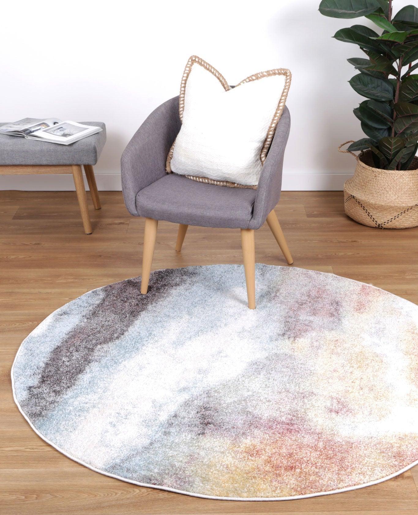 Windsor Water Art Multi Round Rug 200x200cm - John Cootes