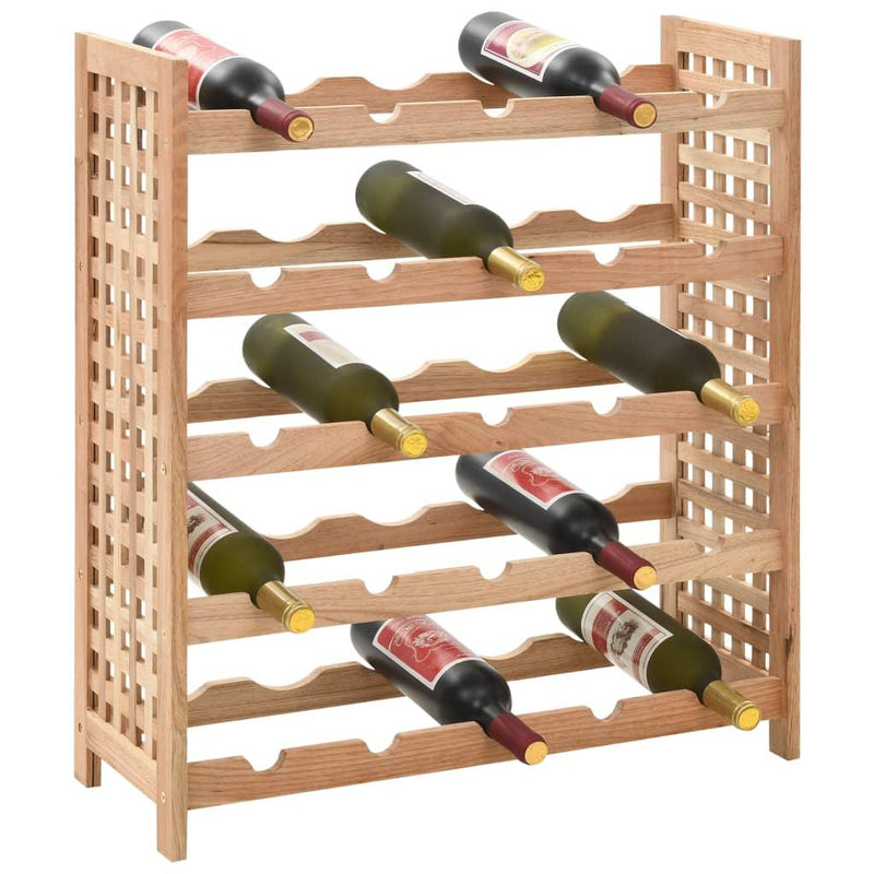 Wine Rack For 25 Bottles Solid Walnut Wood 63x25x73 Cm - John Cootes