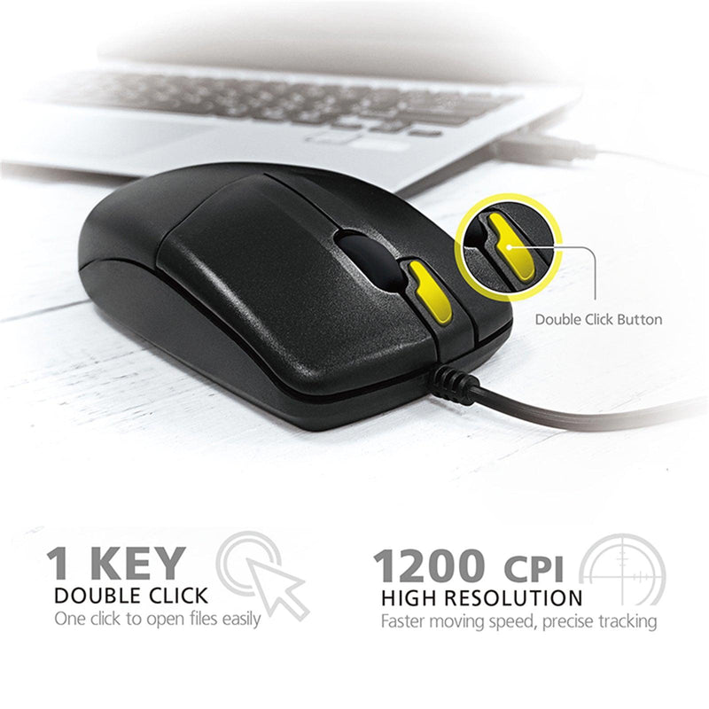 Wired Optical Mouse Computer PC Laptop Mac USB 2.0 Plug and Play - John Cootes