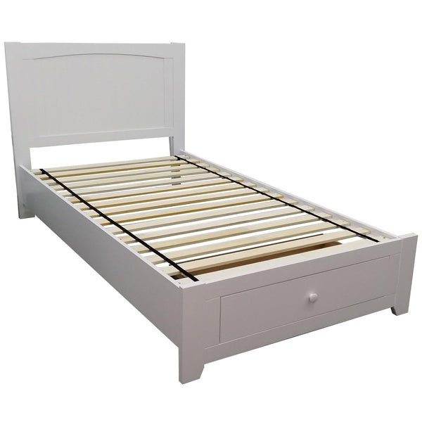 Wisteria Bed Frame King Single Size Mattress Base Storage Drawer Timber Wood-WHT - John Cootes