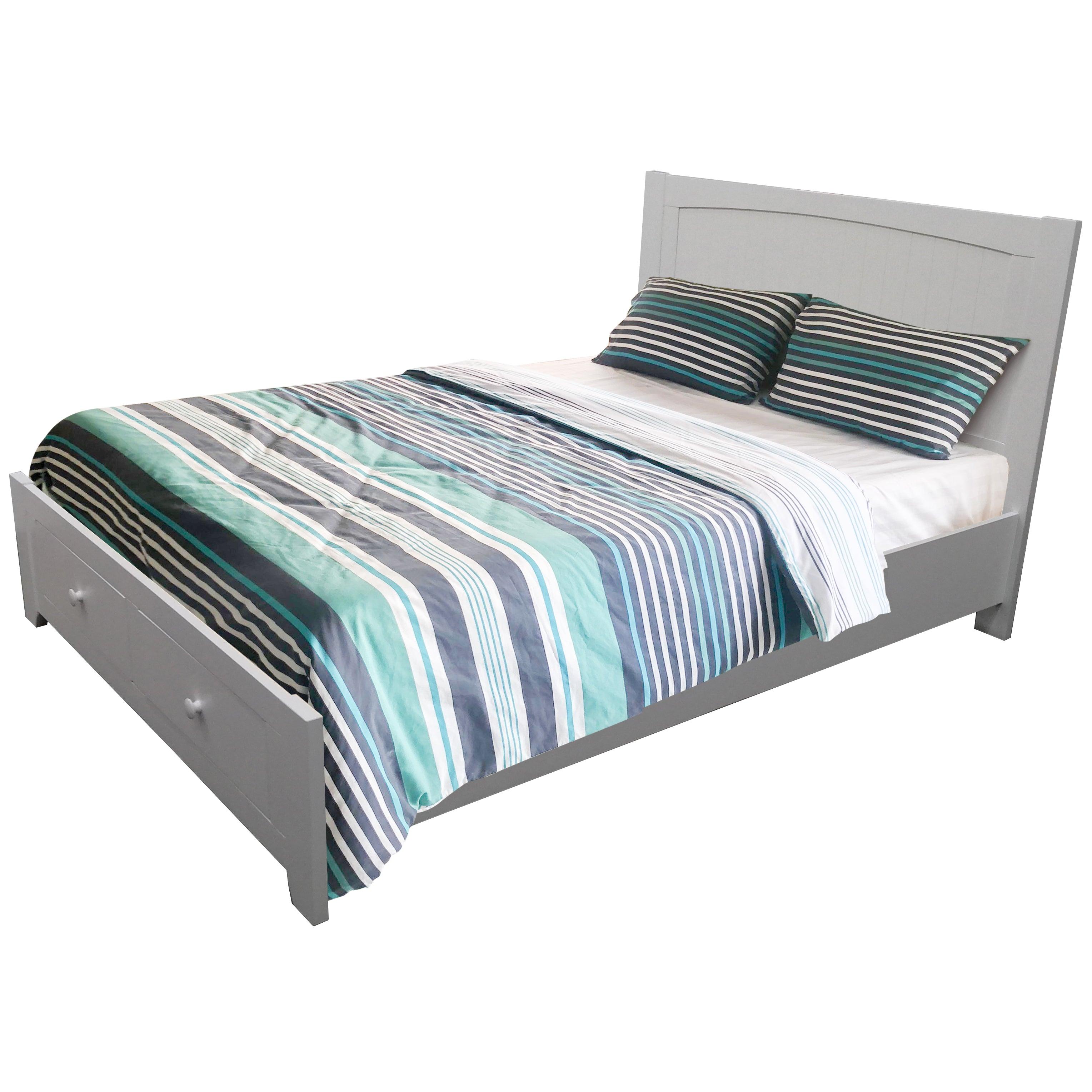 Wisteria Bed Frame Queen Size Mattress Base Storage Drawer Timber Wood - White - John Cootes