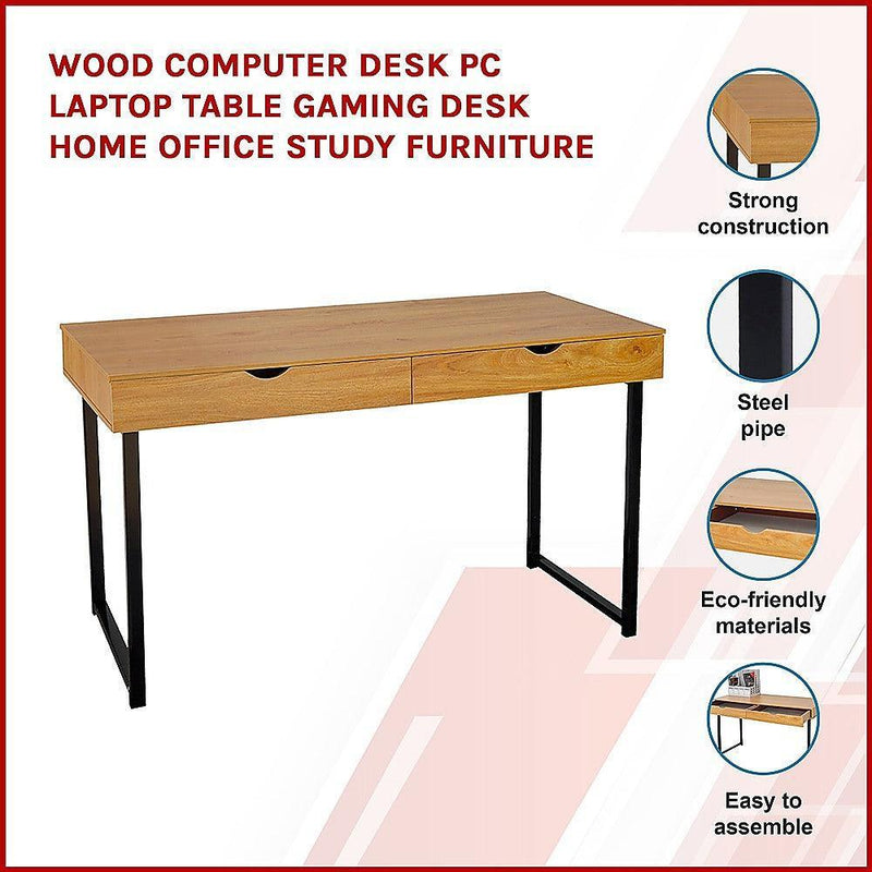 Wood Computer Desk PC Laptop Table Gaming Desk Home Office Study Furniture - John Cootes