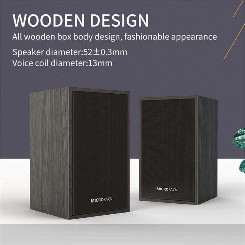 Wooden Multimedia Speaker Surround Sound Compatible with Laptops MP3/ MP4 Phone - John Cootes