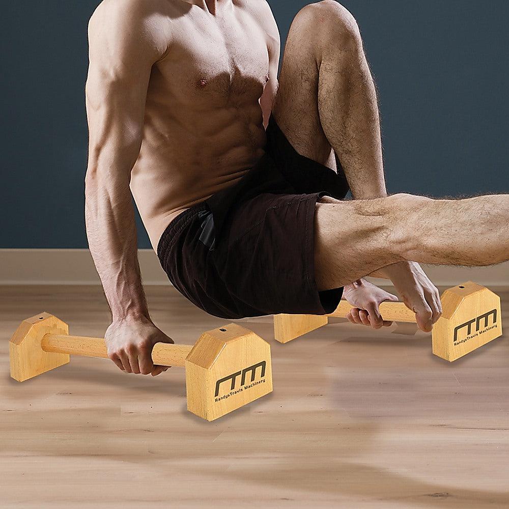 Wooden Parallette Bars Push Up & Dip Workouts - John Cootes