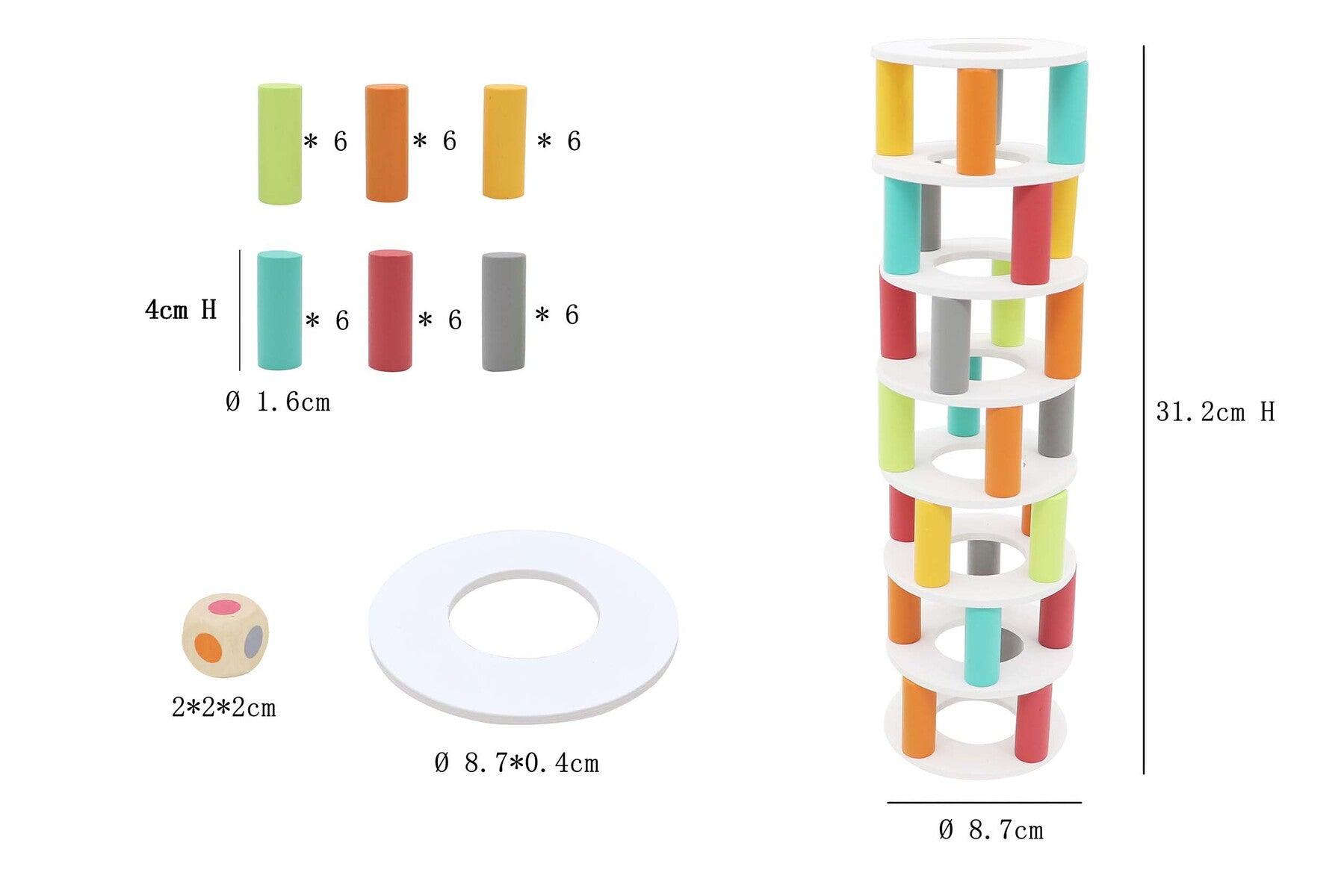 WOODEN PISA TOWER BALANCING GAME - John Cootes