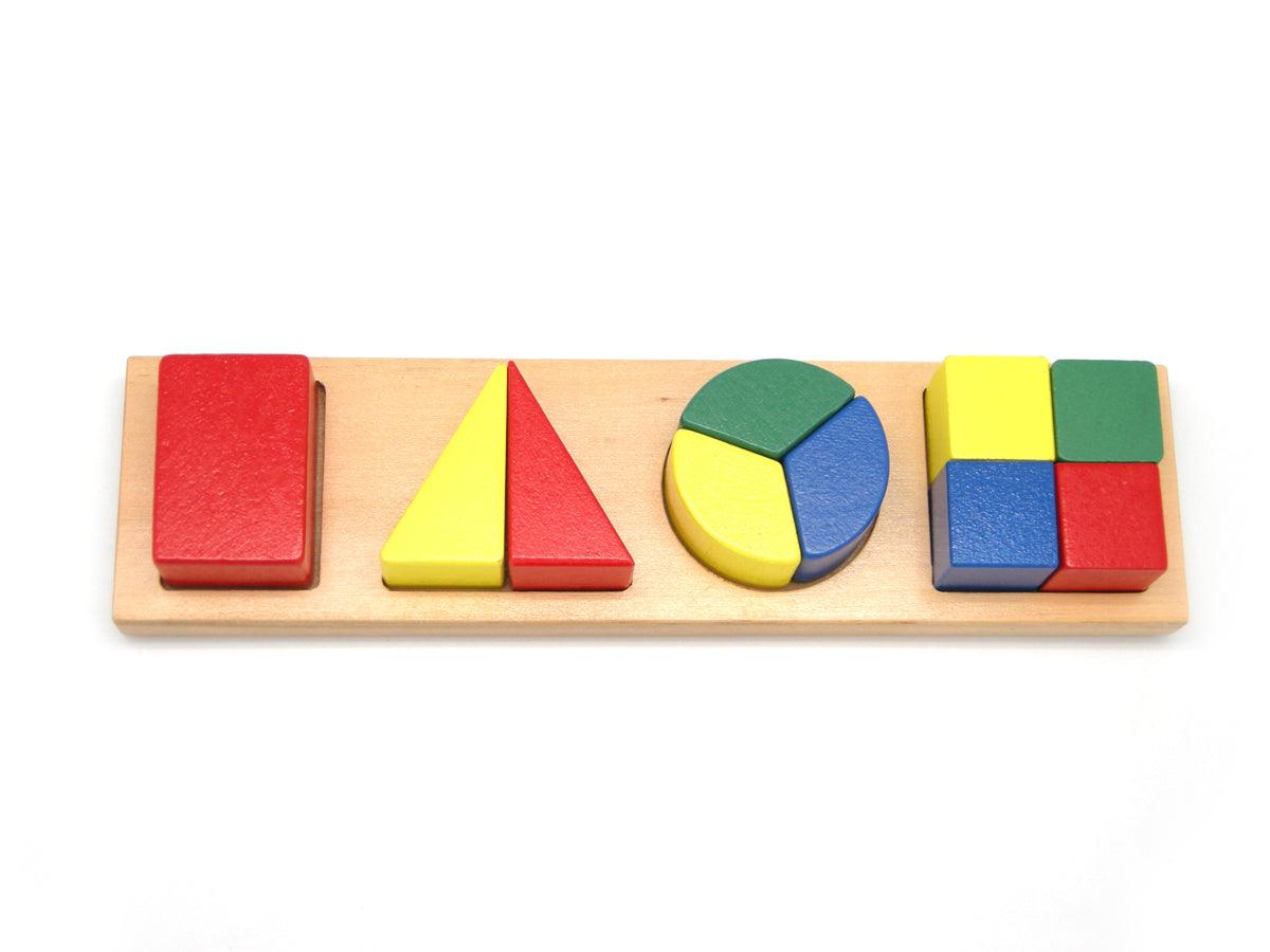 WOODEN SHAPE & FRACTION PUZZLE - John Cootes