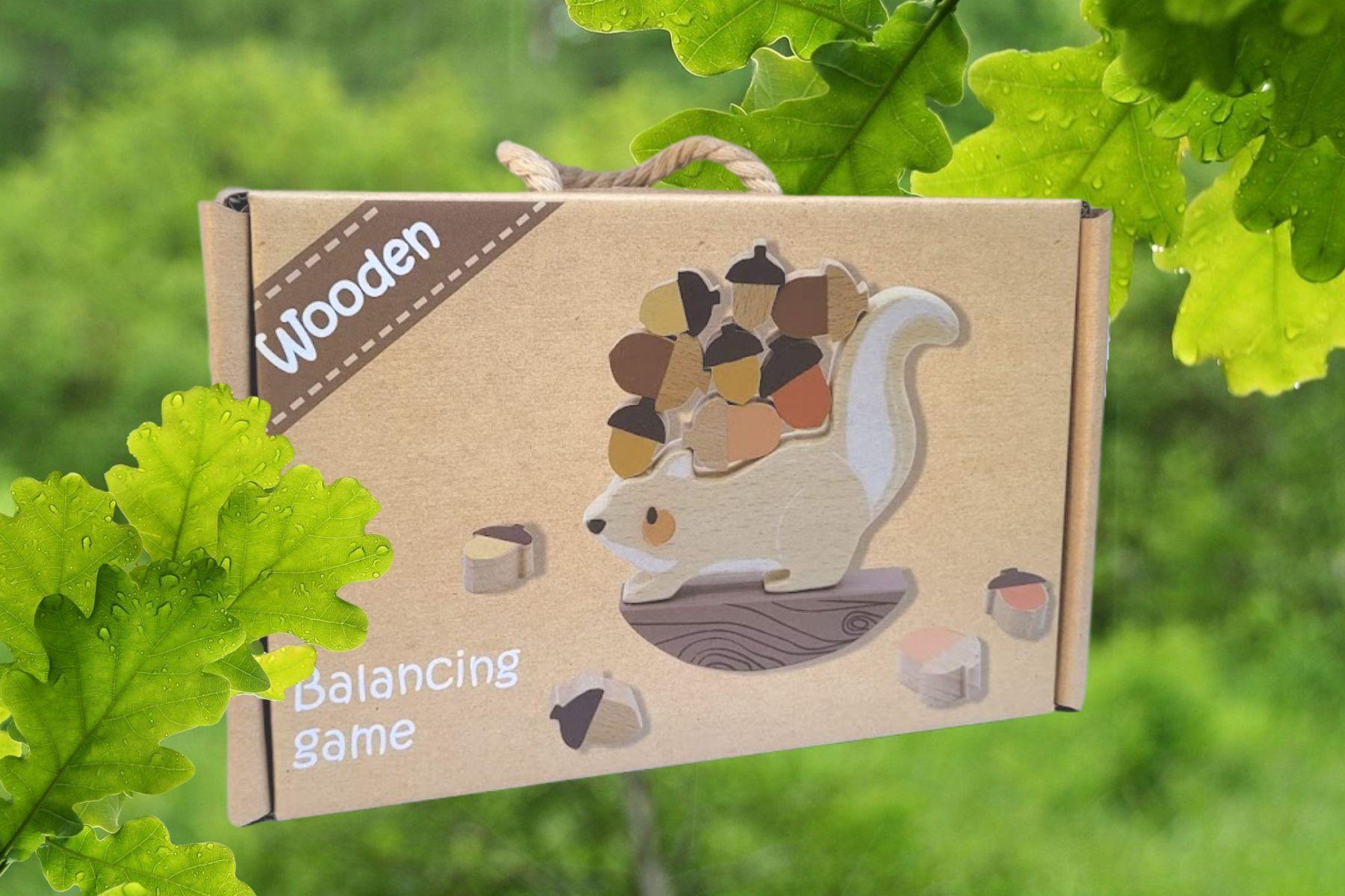 WOODEN SQUIRREL BALANCING GAME - John Cootes