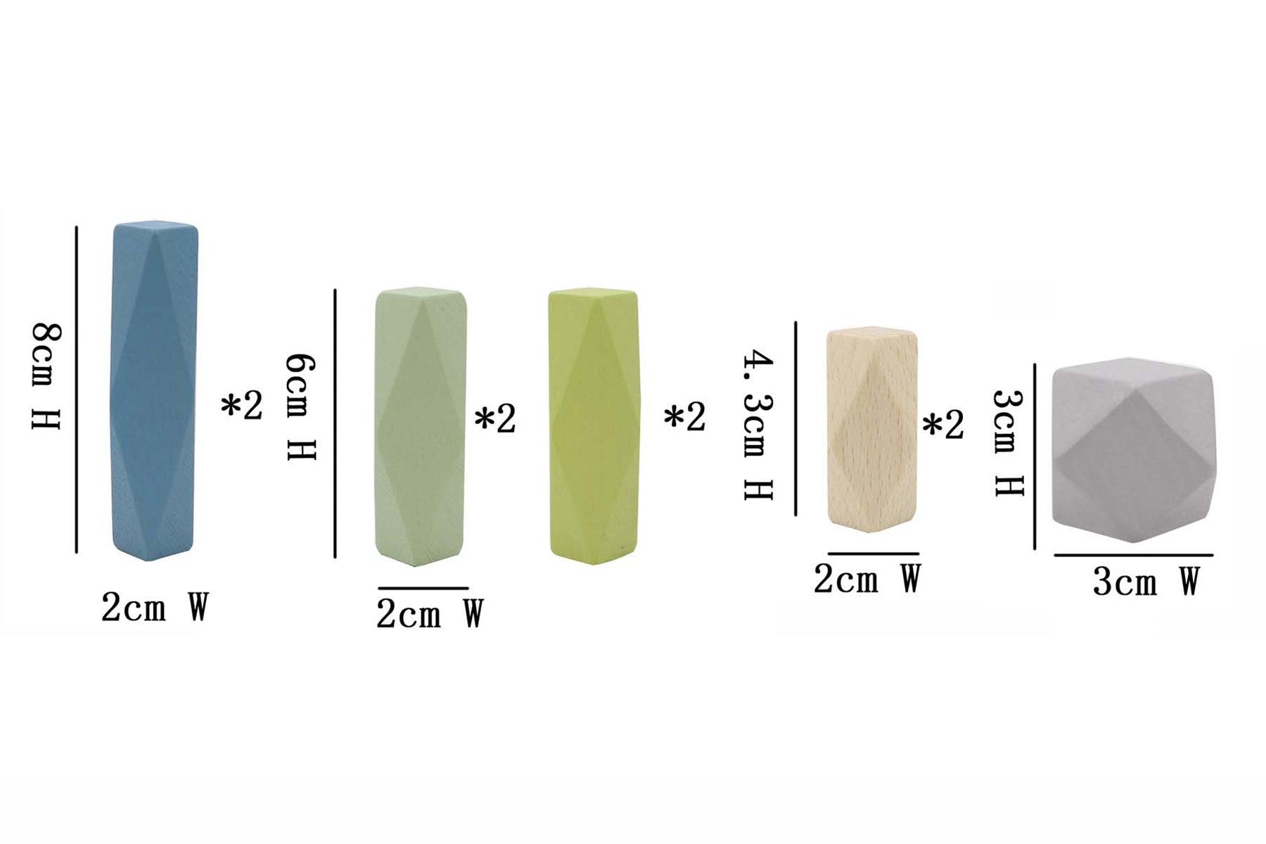 WOODEN STACKING ROCK VINTAGE BLUE - John Cootes