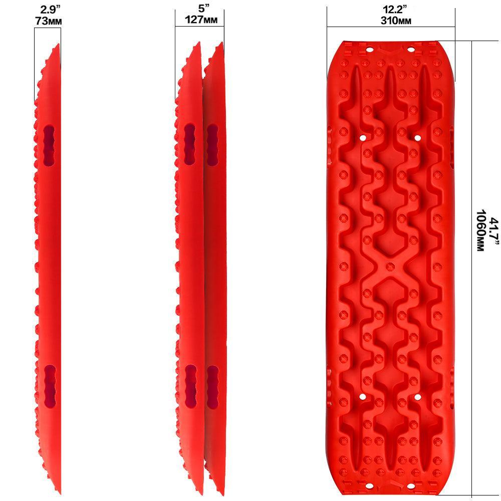 X-BULL 2 Pairs Recovery tracks Sand Mud Snow 4WD / 4x4 ATV Offroad Stronger Gen 3.0 - Red - John Cootes