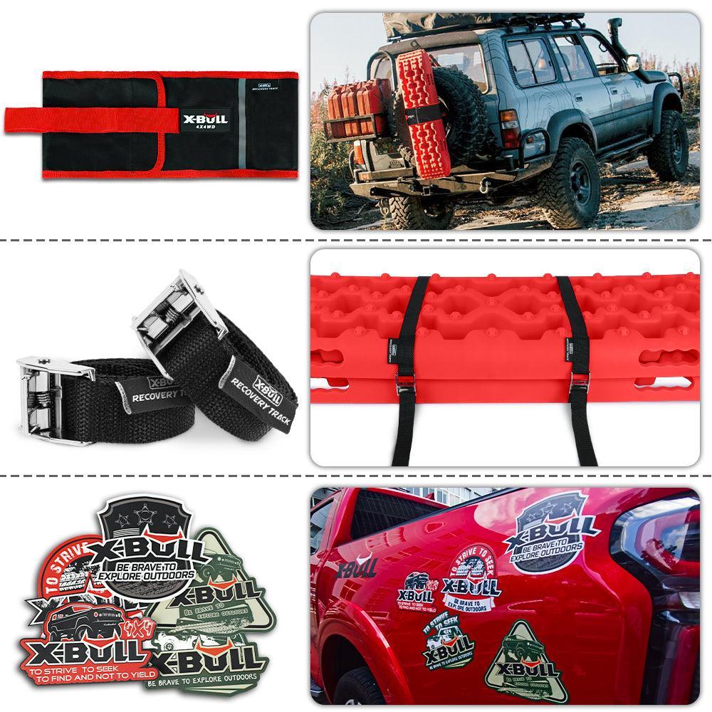 X-BULL 2 Pairs Recovery tracks Sand Mud Snow 4WD / 4x4 ATV Offroad Stronger Gen 3.0 - Red - John Cootes