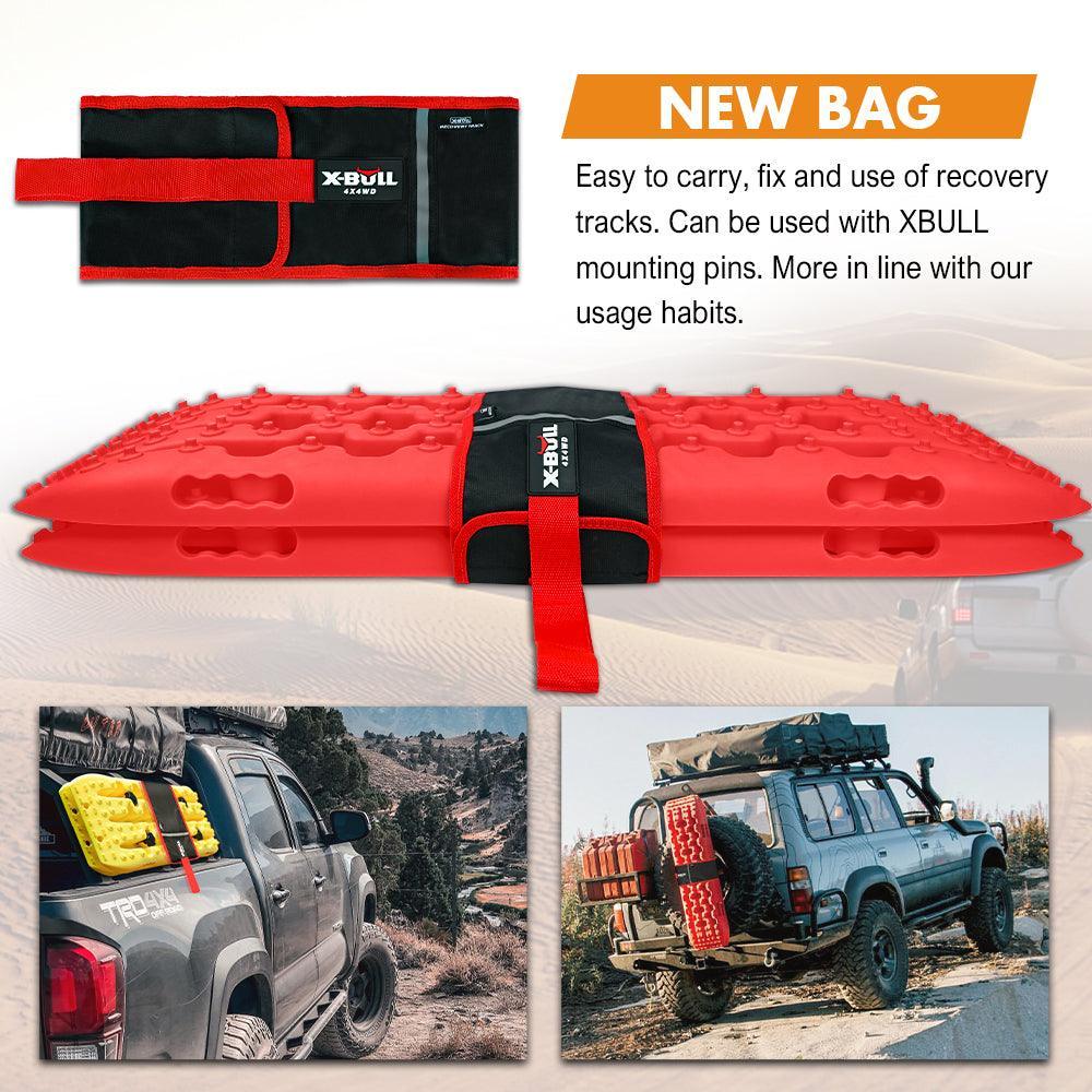 X-BULL 2 Pairs Recovery tracks Sand Mud Snow 4WD / 4x4 ATV Offroad Stronger Gen 3.0 - Red - John Cootes