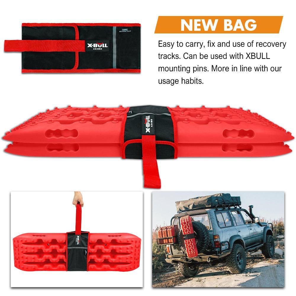 X-BULL 2 Pairs Recovery tracks Sand Mud Snow 4WD / 4x4 ATV Offroad Stronger Gen 3.0 - Red - John Cootes