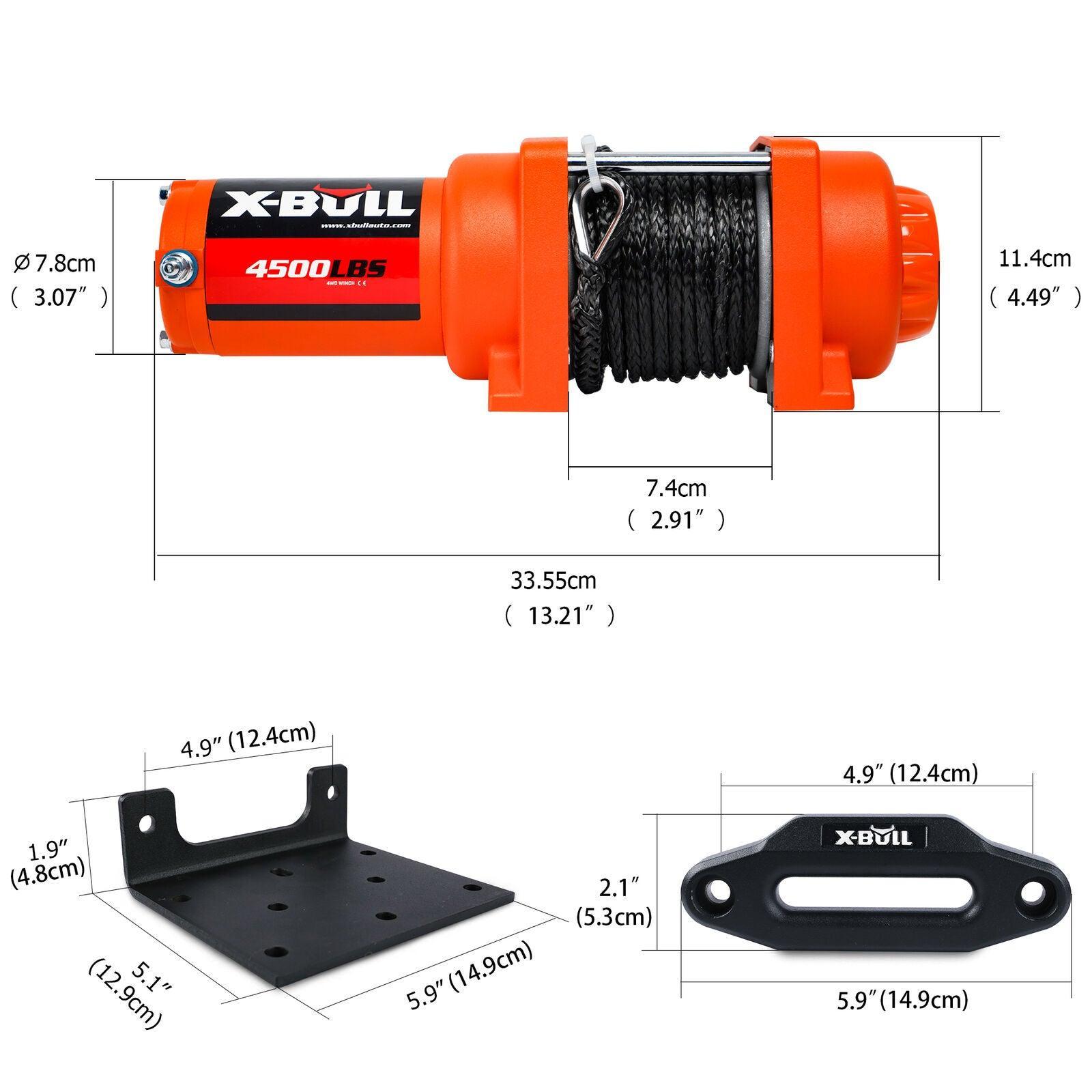 X-BULL Electric Winch 12v Synthetic Rope 4500LBS Wireless Remote ATV UTV 2041KG - John Cootes